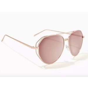 Geometric Shaped Aviator Sunglasses Rose Gold